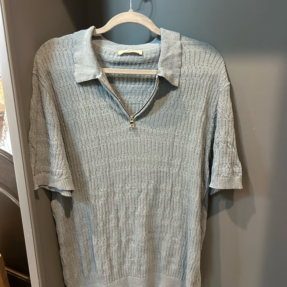 Mr. P Light blue Short Sleeve Polo Shirt